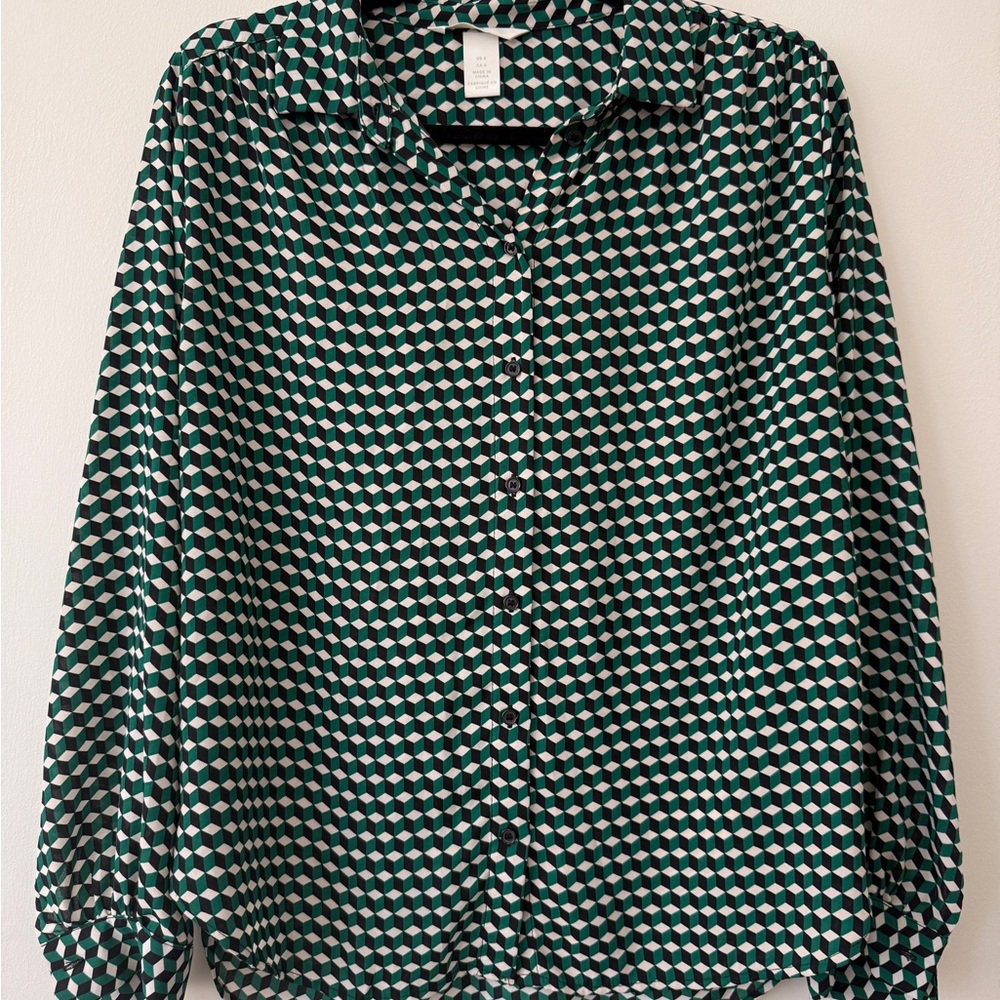H&M Green and Black Women's Blouse